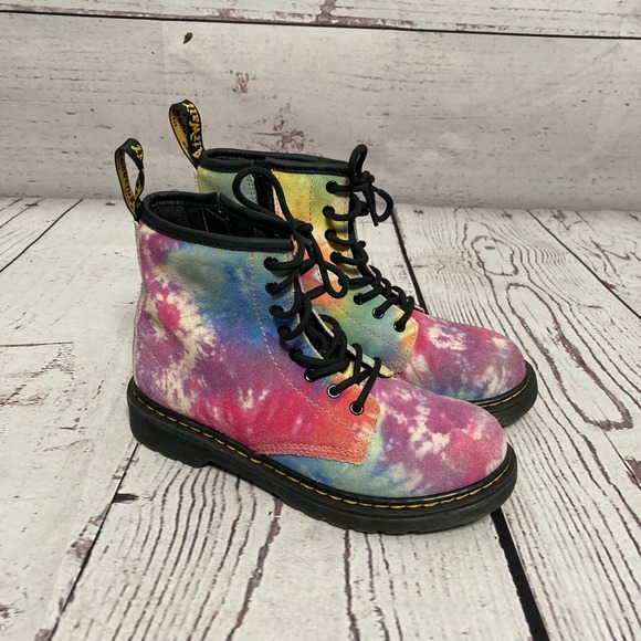 Dr. Martens Shoes - Dr Martens 1460J Boots Size US‎ 5 Ladies Soft Suede Tie Dye Lace Up multicolor